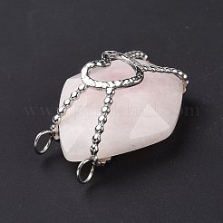 Pendentifs de quartz rose naturel&nbsp;G-C243-01P