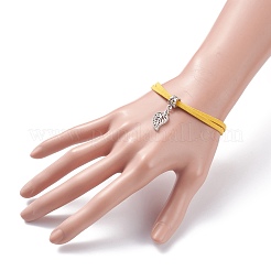 Bracciale multifilo in finta pelle scamosciata con charm da donna&nbsp;BJEW-JB07687