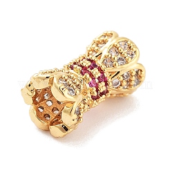 Messing Micro Pave klare Zirkonia mit echtem 18k Gold plattiert&nbsp;KK-S394-04