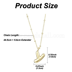 1 pz collane con ciondolo in ottone con lettera iniziale&nbsp;NJEW-YW0001-24Y