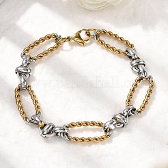 Bracelets à maillons ovales en acier inoxydable 304 pour femmes&nbsp;BJEW-D377-01D
