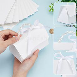 Geschenkverpackungsboxen für Hochzeitssüßigkeiten aus Papier mit Polyesterband und PVC-Perlenkette&nbsp;CON-WH0089-68