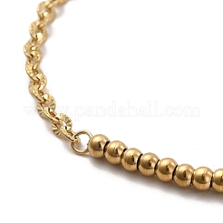 Bracelet à maillons ronds en acier inoxydable 304 avec placage ionique (IP) et chaînes à maillons ovales pour femmes&nbsp;BJEW-G667-09G