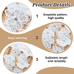 Doppellagige Polyester-Blumenspitzenbänder&nbsp;DIY-WH0656-60A
