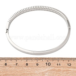 304 Edelstahl Micro Pave Zirkonia Scharnier Armreifen für Damen&nbsp;BJEW-Z146-04P