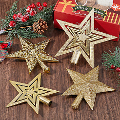 4 Stück 4 Arten Stern-Christbaumspitze aus Kunststoff&nbsp;AJEW-CN0002-76