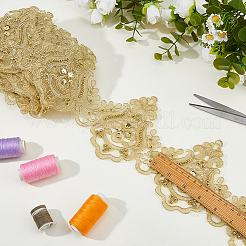 Nastro di perline rotonde/paillettes in poliestere da 5 iarda con perle di plastica&nbsp;OCOR-HS0001-20C