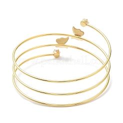 Brazalete de acero inoxidable 304 con triple bucle y revestimiento iónico (IP)&nbsp;BJEW-K227-01G