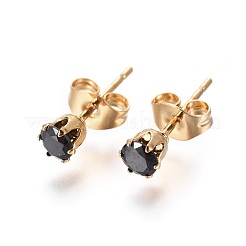Orecchini a bottone in acciaio inossidabile 304&nbsp;EJEW-I229-02G-B