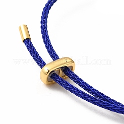 Brazalete con cuentas de latón y mal de ojo de murano&nbsp;BJEW-L679-04G-04