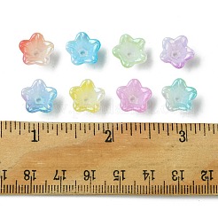 120 Stück 8 Farben UV-beschichtete schillernde Acrylperlenkappen&nbsp;OACR-FS0001-64