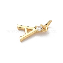 Ciondoli in ottone con pavé di zirconi chiari&nbsp;KK-A273-01G-A