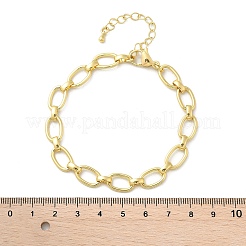 Messing-Armbänder mit ovalen Gliederketten für Frauen und Männer&nbsp;BJEW-K273-11G