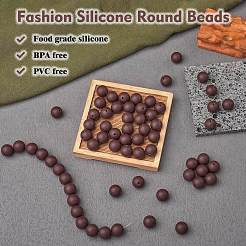100 stücke silikonperlen runde gummiperle 15mm lose abstandsperlen für diy liefert schmuck schlüsselbund machen&nbsp;JX450A