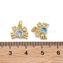 Breloques en laiton avec zircone cubique de micro pave&nbsp;X-KK-C252-03G
