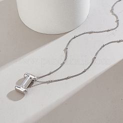 1 cadena de latón con colgantes de letras de aleación.&nbsp;NJEW-LP0001-41I-P
