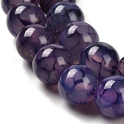Hebras de cuentas teñidas de ágata con venas de dragón naturales&nbsp;G-H290-A01-02A