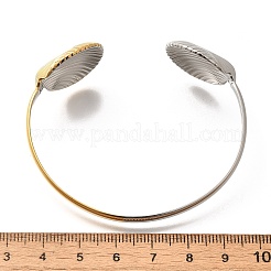 Bracelets manchettes ouverts en acier inoxydable 304 pour femmes&nbsp;BJEW-R012-02G&P