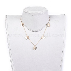 Colliers pendentif papillon en laiton&nbsp;NJEW-JN02678-01