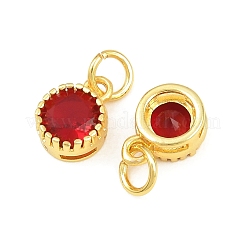 Messing ebnen Zirkonia Charms&nbsp;CU-CBA3D67-02G-08