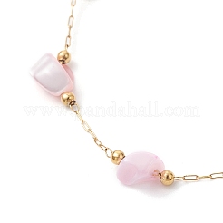 Herstellung von Armbändern aus gefärbten Nuggets aus natürlicher Muschel und Gliederkette aus Edelstahl 304&nbsp;AJEW-JB01384