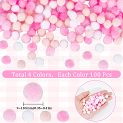 400 Stück 4 Farben DIY Puppe Handwerk Pom Pom Garn Pom Pom Bälle&nbsp;AJEW-SC0003-14