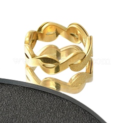 Anello da dito in acciaio inossidabile 304 con motivo infinito testurizzato per donna&nbsp;RJEW-L126-07B-G