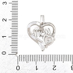 Pendentifs en laiton pavés de zirconiums cubiques transparents pour la fête des mères&nbsp;CU-CBAFB7D-06P-01