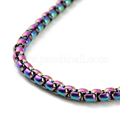 Collar de cadena de caja de acero inoxidable 304 con revestimiento iónico (IP) para mujer&nbsp;NJEW-C011-02RC