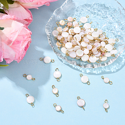 100 Stück 2 Stile ab Farbe vergoldet natürliche Süßwasser Muschel Verbinder Charms&nbsp;PALLOY-YW00119