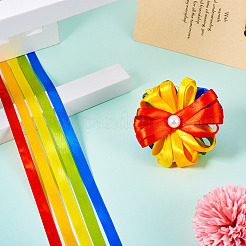 3 rouleau de ruban polyester couleur arc-en-ciel.&nbsp;OCOR-TA0002-17