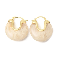 Boucles d'oreilles créoles en résine de laiton&nbsp;EJEW-P333-11C-G01