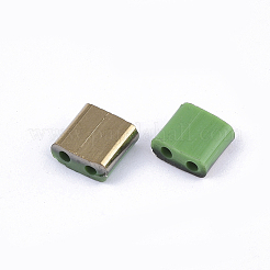 Cuentas de semillas de vidrio de 2 orificio fgb&nbsp;SEED-S031-L-047-G