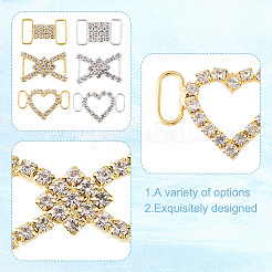 12 Stück 6 Stile Messing mit Legierung Strass Schuhdekoration&nbsp;FIND-HY0003-68