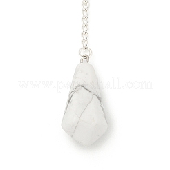 Pendules de radiesthésie à pointe conique en howlite naturelle&nbsp;G-A249-02S-01