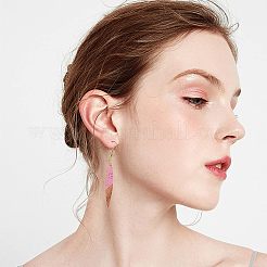 DIY 8 paire de boucles d'oreilles en bois en forme de feuille et d'œil de cheval&nbsp;DIY-FH0001-98