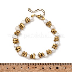 Armbänder aus natürlichen Süßwasserzuchtperlen und nichtmagnetischen synthetischen Hämatitperlen für Damen&nbsp;BJEW-JB13872