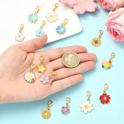 14pcs décorations de pendentif en alliage d'émail&nbsp;HJEW-YW00371