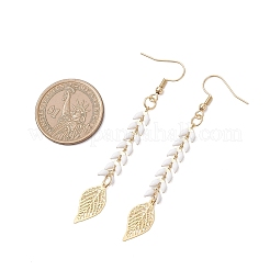 Boucles d'oreilles pendantes en acier inoxydable Leaf 201&nbsp;EJEW-JE06831
