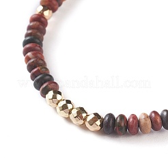 Bracelets en perles tressées en jaspe polychrome naturel/pierre de picasso/jaspe de picasso&nbsp;BJEW-O175-C10