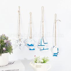 12 stücke 3 arten mediterranen stil natürliche holz anhänger ornamente&nbsp;AJEW-PH0001-55