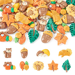 36 Stück 9 Stile Herbstthema undurchsichtige Harz-Cabochons&nbsp;CRES-TA0001-38