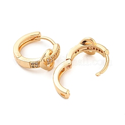 Orecchini a cerchio da donna in ottone placcato a cremagliera con zirconi cubici&nbsp;EJEW-G363-06KCG