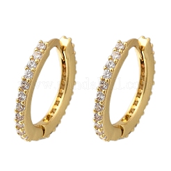 Orecchini a cerchio con micro pavé di zirconi in ottone placcato cremagliera&nbsp;EJEW-H143-15G
