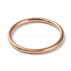 Anillo de dedo simple de acero inoxidable 304 con revestimiento iónico (IP) para mujeres y hombres.&nbsp;RJEW-F152-04RG