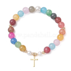 Braccialetti con ciondolo a croce minuscola in acciaio inossidabile 304&nbsp;BJEW-JB13329