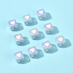 10 Stück undurchsichtige Acryl-Emaille-Perlen.&nbsp;ACRC-FS0001-02B