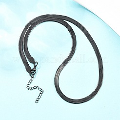 5 mm flache Schlangenkettenhalsketten aus 304 Edelstahl für Damen und Herren&nbsp;NJEW-Z115-05EB