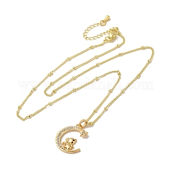 Collane con ciondoli in ottone micro pavé di zirconi chiari&nbsp;NJEW-K269-05G-02