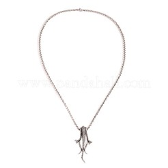 Colliers pendentifs vintage en acier inoxydable 304 avec trois serpents pour hommes&nbsp;WG54BFC-01